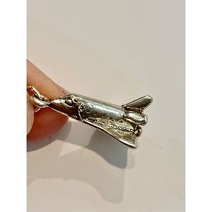 .925 Space Shuttle Sterling Silver Jewelry Charm #moon #space